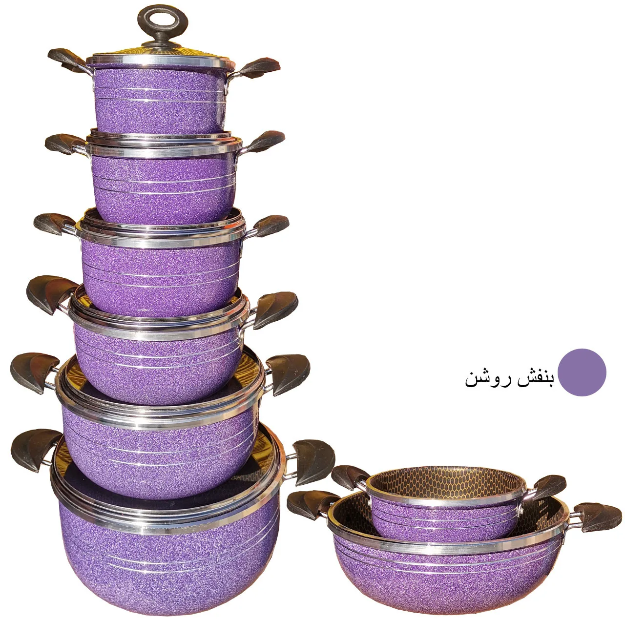 سرویس پخت و پز 14 پارچه هلنا طرح چدن مدل 55410