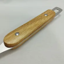 کفگیر مدل استیل دسته چوبی کد 1silver
