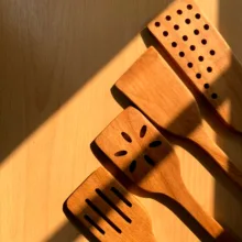 سرویس کفگیر ۴ پارچه مدل چوبی