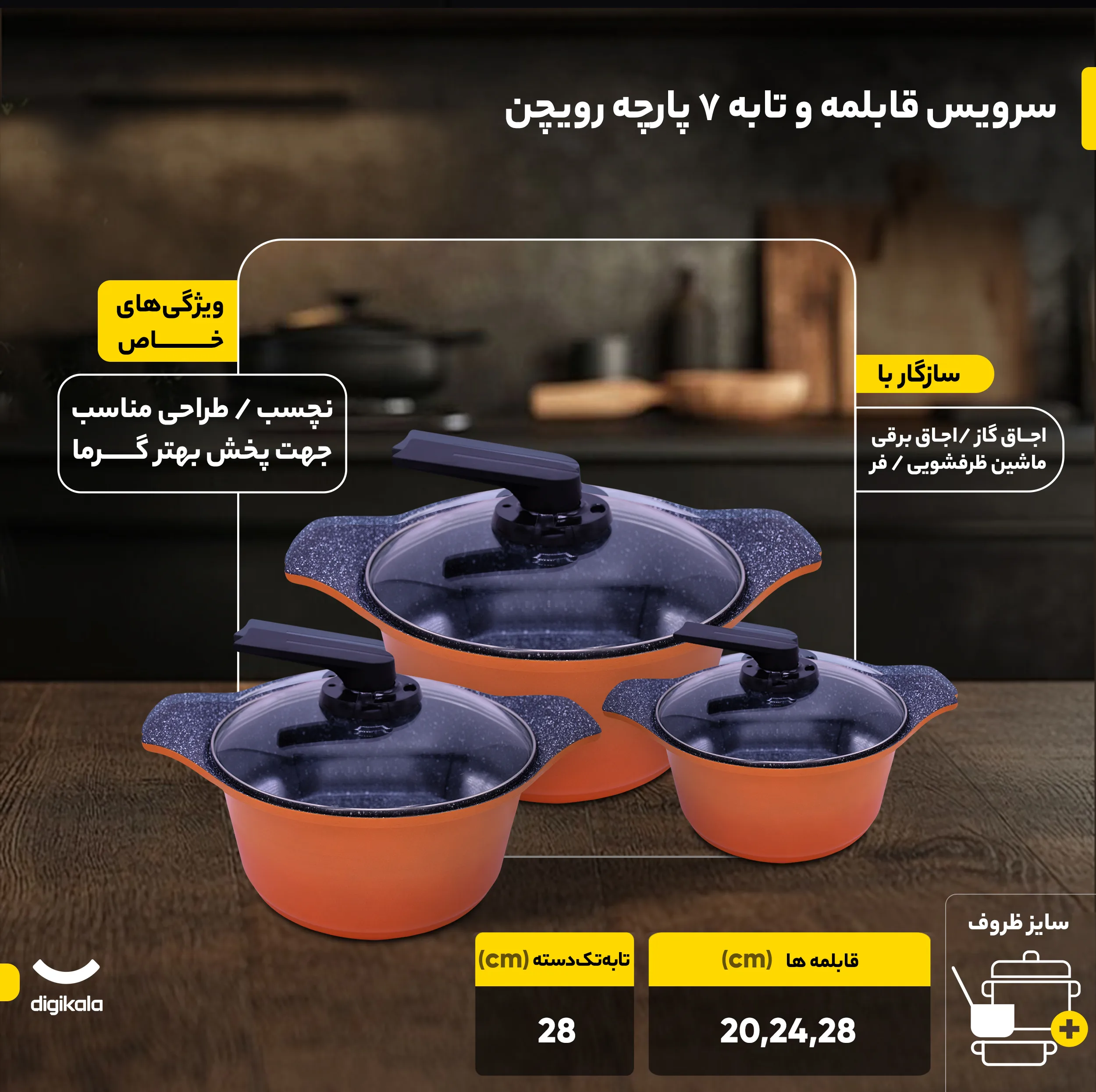 سرویس پخت و پز هفت پارچه رویچن مدل 7PSET