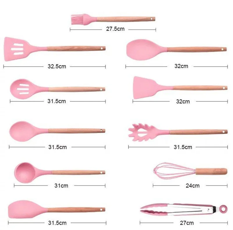سرویس کفگیر و ملاقه 12 پارچه مدل کیچن ست silicone