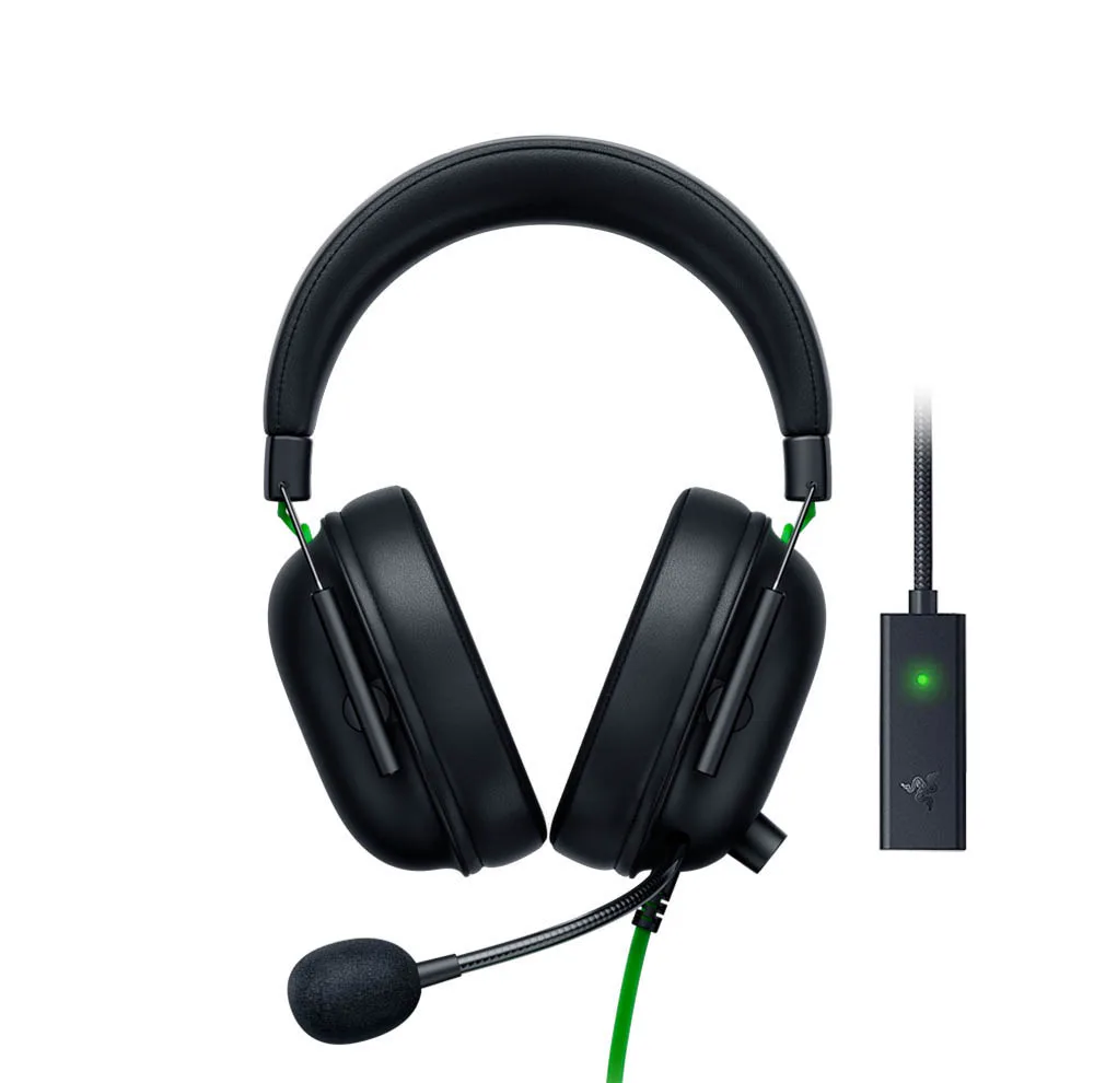 هدست مخصوص بازی ریزر مدل BlackShark V2 + USB Sound Card