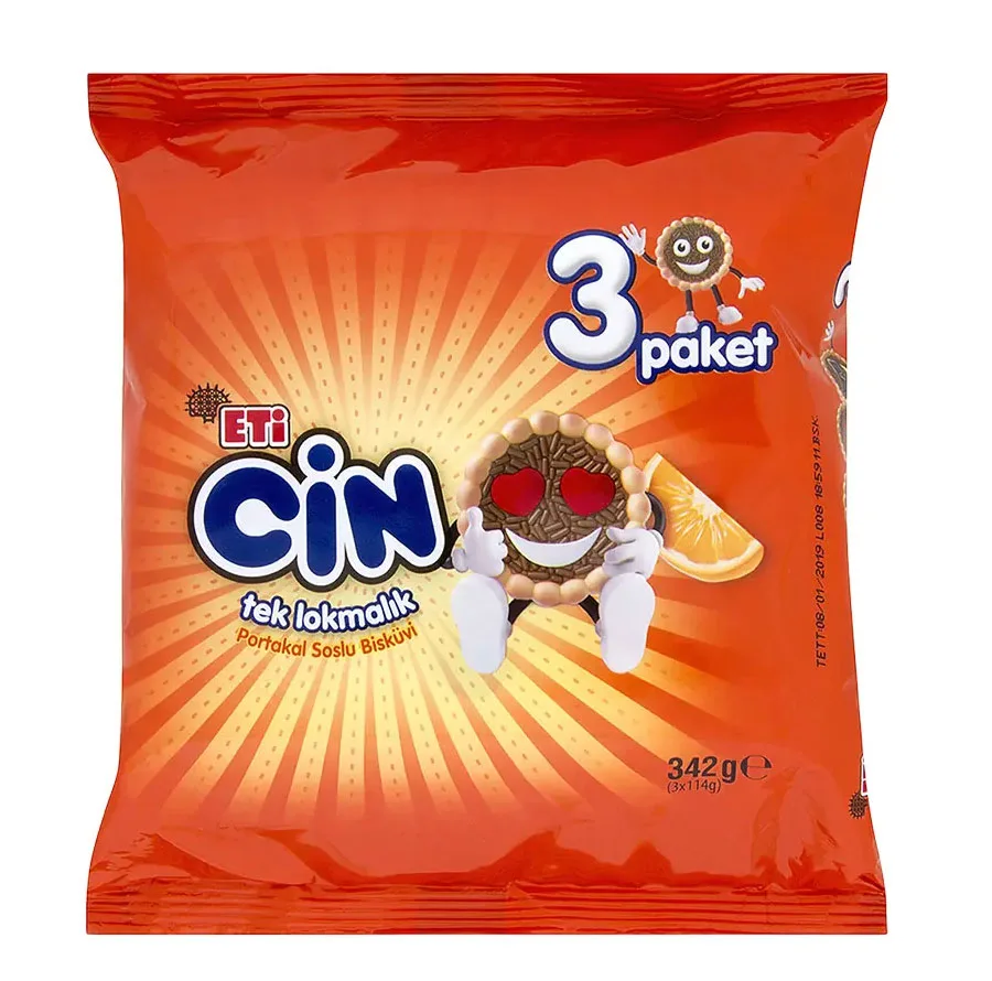 بیسکوئیت روکش دار جین با طعم پرتقالی اتی - 342 گرم