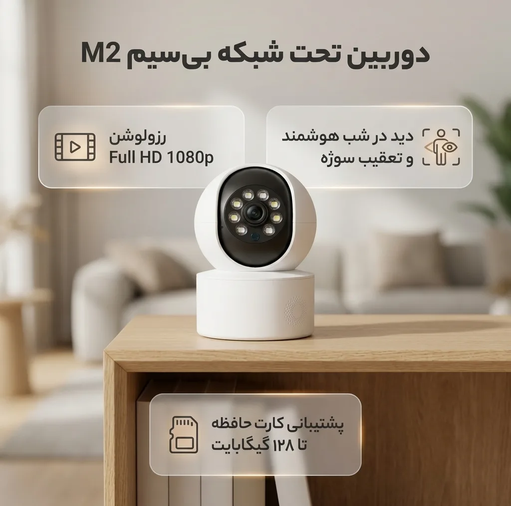 دوربین مداربسته تحت شبکه بی‌سیم مدل M2