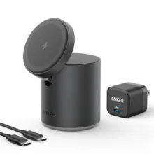 شارژر بی‌سیم 7.5 وات انکر مدل B2568 به همراه شارژر دیواری 20 وات انکر و کابل USB-C به USB-C
