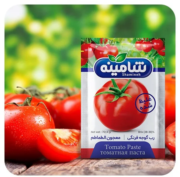 کنسرو رب گوجه فرنگی شامینه - 70  گرم بسته 25 عددی