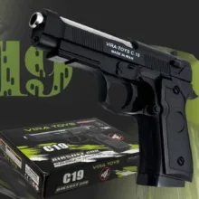 تفنگ بازی ناب سل مدل کلت خشاب خور C19 کد AIRSOFT GUN C19 مناسب برای نوجوانان