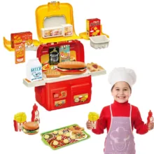 ست اسباب بازی آشپزخانه ناب سل مدل  کوله پشتی فست فود 37 تکه 37PCS FAMILY HAMBURGER CHILDREN HOUSE