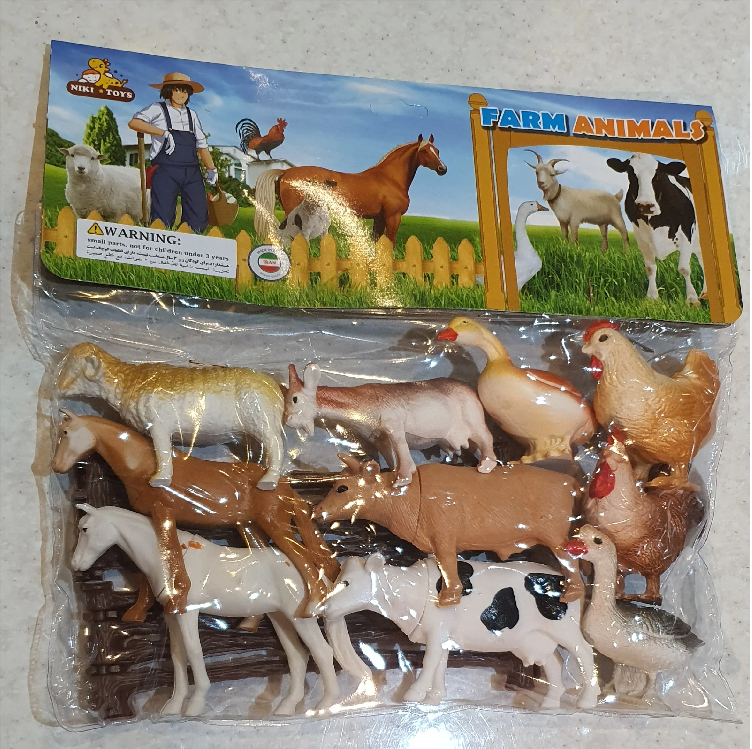 فیگور نیکی تویز طرح حیوانات اهلی مدل FARM ANIMALS بسته 14 عددی