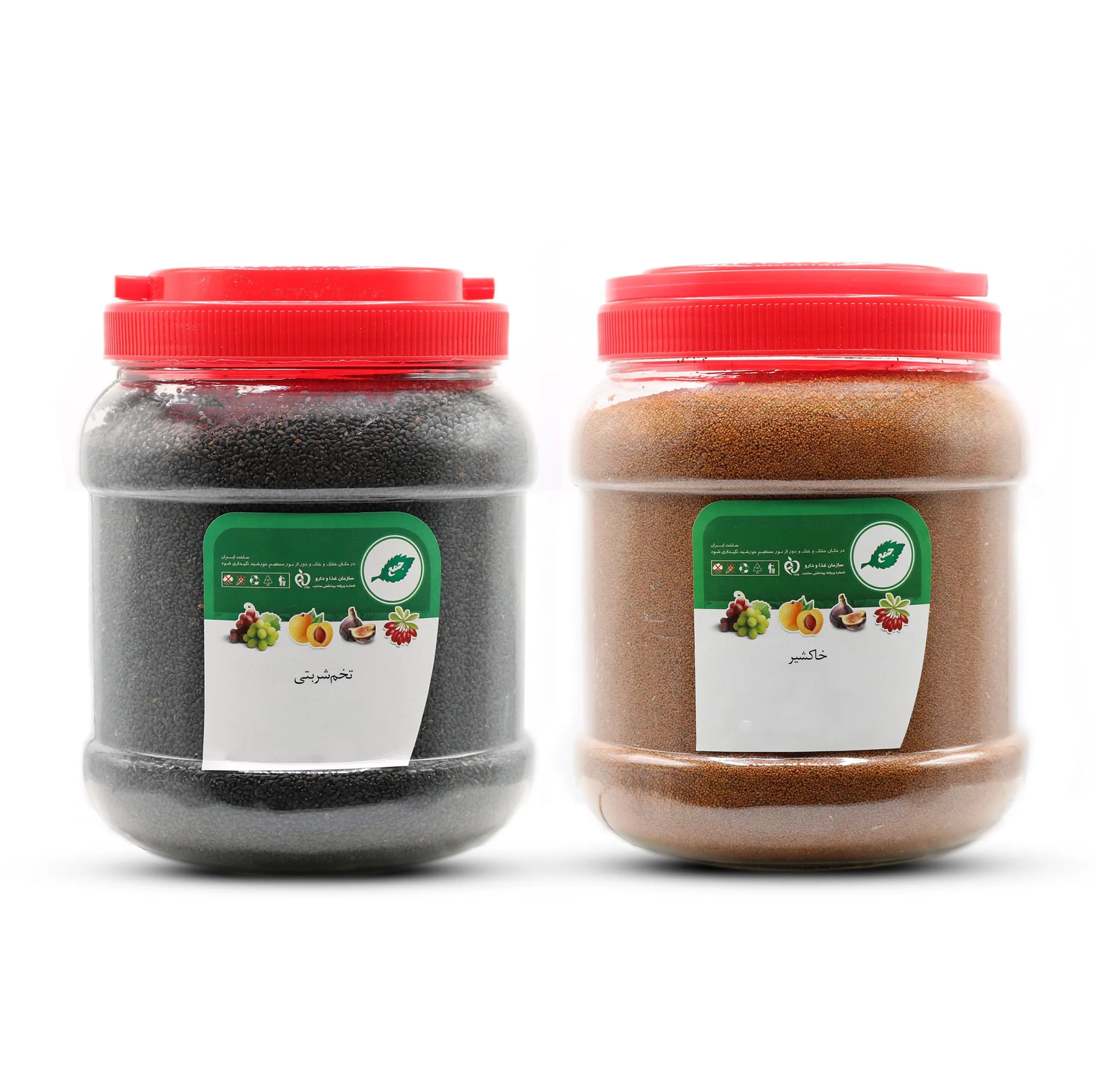 خاکشیر و تخم شربتی جمع - 1300 گرم بسته دو عددی