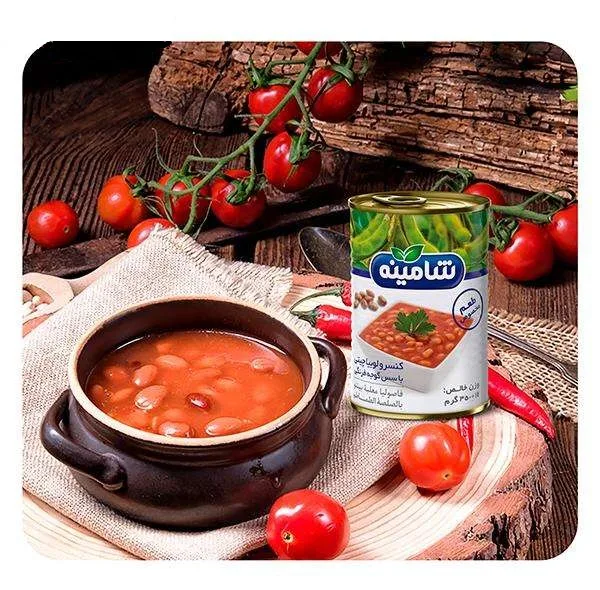 کنسرو لوبیا چیتی با سس گوجه فرنگی شامینه - 350 گرم بسته 12 عددی