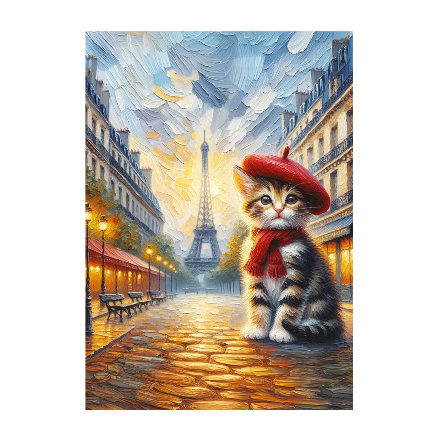 پازل 260 تکه آرت پازل مدل The Artist Cat in Paris كد 40270 مناسب نوجوان و بزرگسال