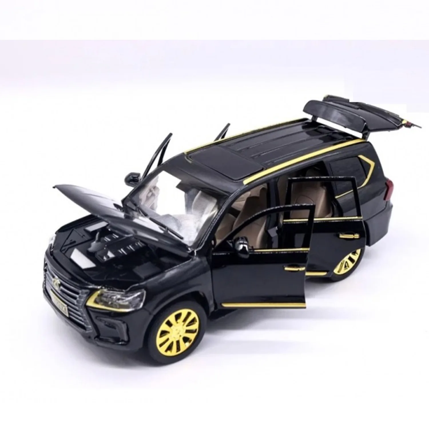 ماشین بازی  مدل فلزی عقبکش موزیکال TOYOTA LAND CRIUSER