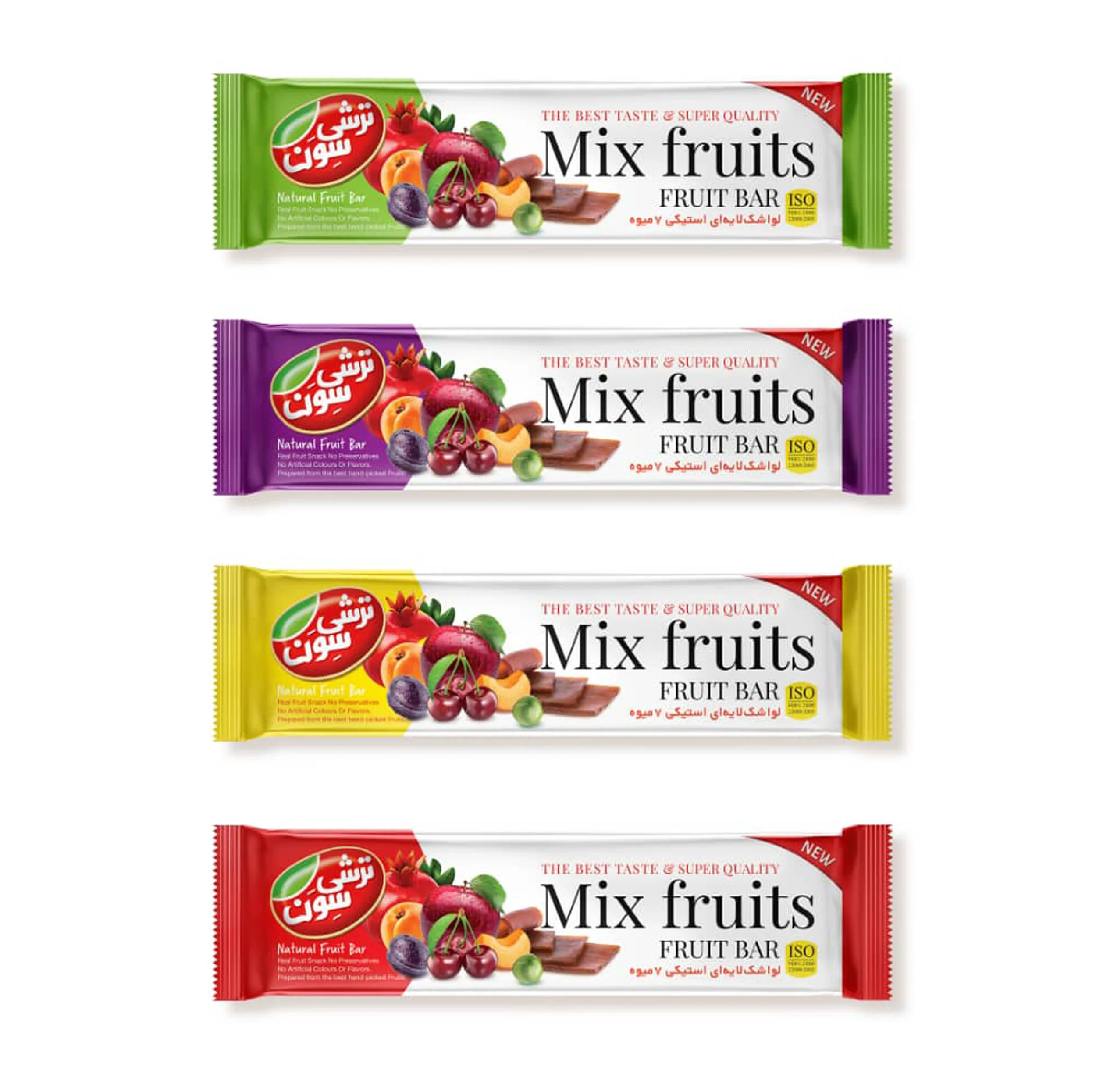 لواشک مخلوط هفت میوه استیکی ترشی سون - 90 گرم بسته 10 عددی
