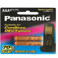 باتری نیم قلمی قابل شارژ پاناسونیک مدل 650mAh-AAA بسته ۲ عددی