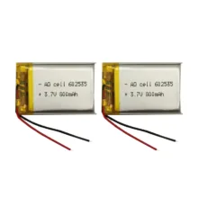 باتری لیتیومی کد 602535 ظرفیت 800 میلی آمپرساعت بسته 2 عددی