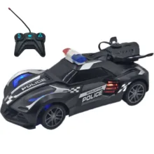 ماشین بازی کنترلی ناب سل مدل پلیس دودزا شارژی چراغدار کد INTERCEPTOR POLICE KMRC SPRAY CAR SCALE 1:20