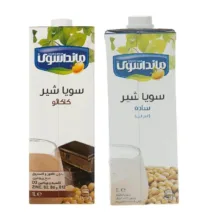 شیر سویا غیر لبنی ساده و کاکائو مانداسوی – 1000 میلی لیتر بسته 2 عددی