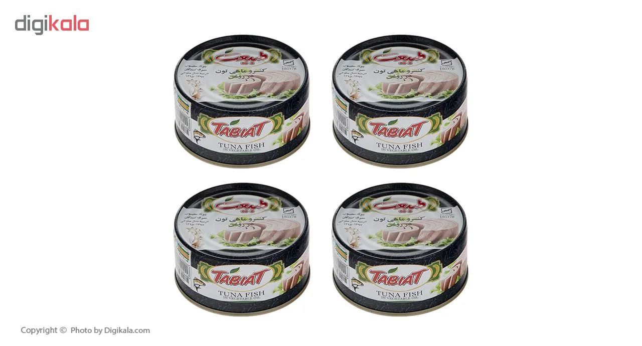کنسرو ماهی تون در روغن گیاهی طبیعت - 180 گرم بسته 4 عددی