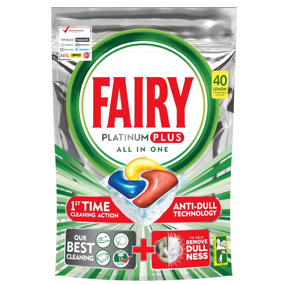 قرص ماشین ظرفشویی فیری مدل Platinum Plus بسته 40 عددی