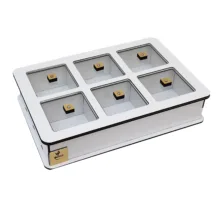 جعبه پذیرایی شکلات‌خوری مستطیل مدل V101 با جنس چوب و پلاستیک، ساخت ایران، ابعاد 26x18x6 سانتی‌متر، غیرقابل شست‌وشو