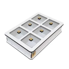 جعبه پذیرایی شکلات‌خوری مستطیل مدل V101 با جنس چوب و پلاستیک، ساخت ایران، ابعاد 26x18x6 سانتی‌متر، غیرقابل شست‌وشو