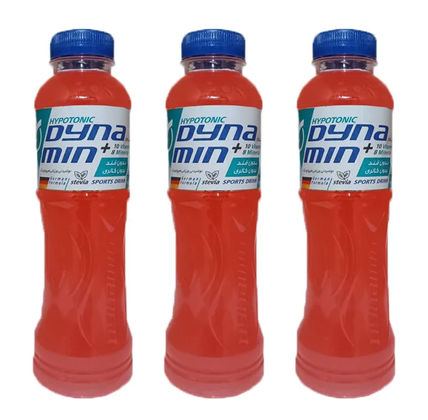 نوشیدنی ورزشی هیپوتونیک با طعم هلو داینامین - 500 میلی لیتر بسته 3 عددی