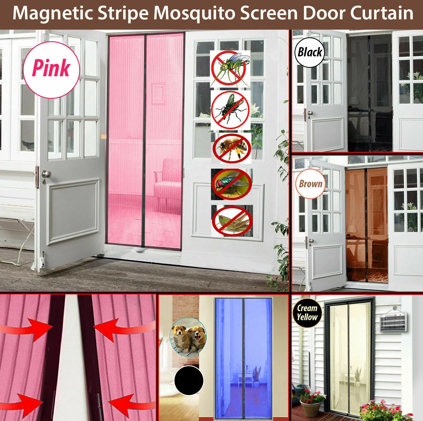 پرده توری مجیک مش کد mg6 سایز 210x100 سانتیمتر