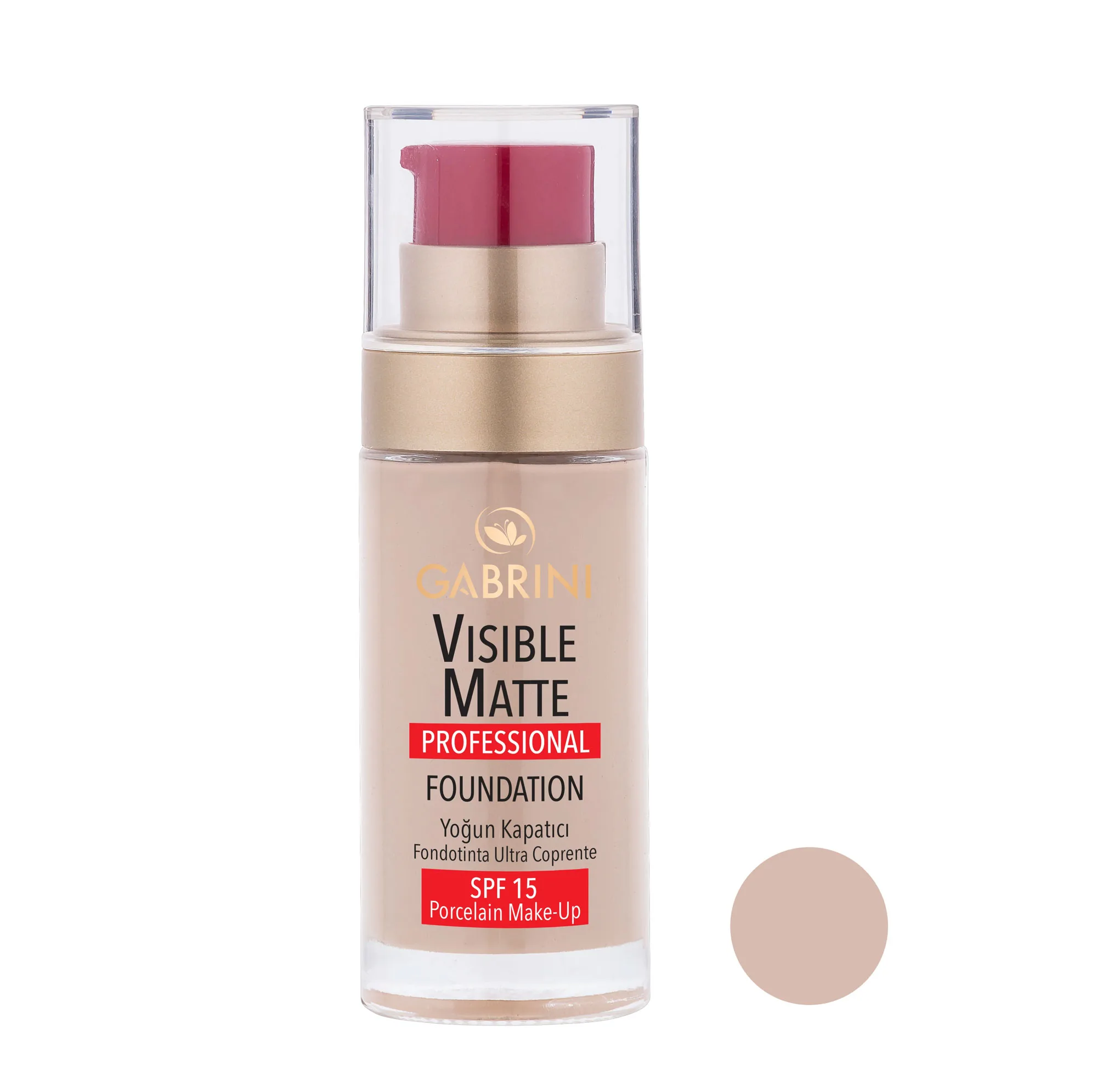 کرم پودر مایع گابرینی مدل Visible Matte شماره 01 مناسب انواع پوست حجم 30 میلی‌لیتر
