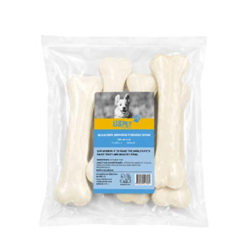 تشویقی سگ یو اس پت مدل Bleached Rawhide Pressed Bone طعم گوشت گاو وزن 500 گرم
