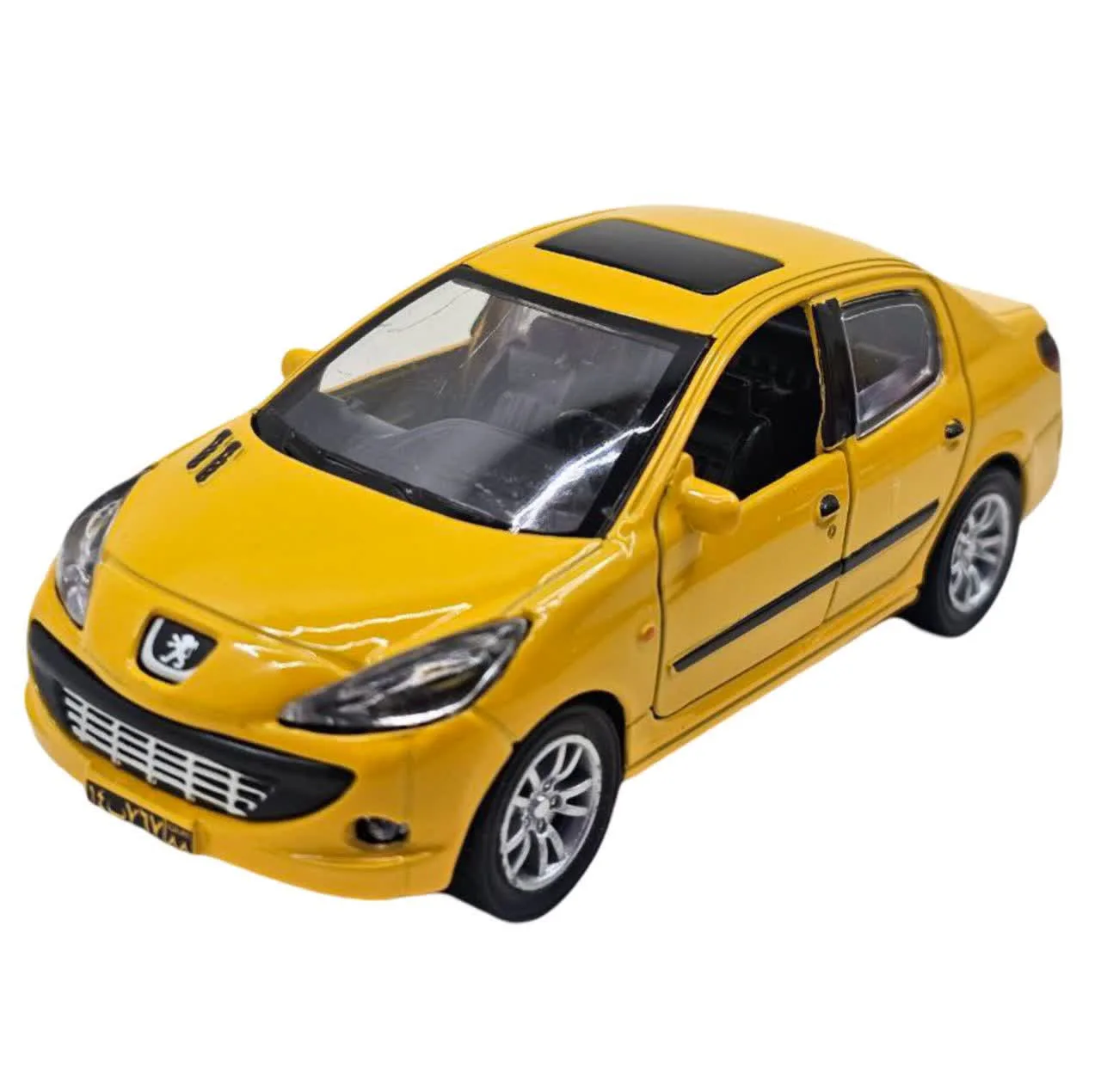 ماشین بازی ناب سل مدل پژو 207 فلزی موزیکال چراغدار عقب کش کد Peugeot 207 metallic musical with pull-back lights