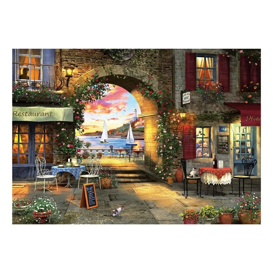 پازل 1000 تکه آرت پازل مدل The Seaside Restaurant كد 5220 مناسب نوجوان و بزرگسال