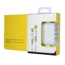 شارژر دیواری 12 وات سه پورت بودی مدل M8J312EM به همراه کابل تبدیل USB-A به Micro-USB و USB-A  به لایتنینگ
