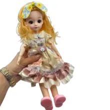 عروسک روسی ناب سل مدل چشم تیله ای طرح دامن خرگوشی ارتفاع 30 سانتی متر