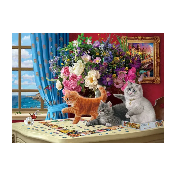 پازل 1000 تکه یوروگرافیکس پازلز مدل Puzzling Cats كد 5914 مناسب نوجوان و بزرگسال