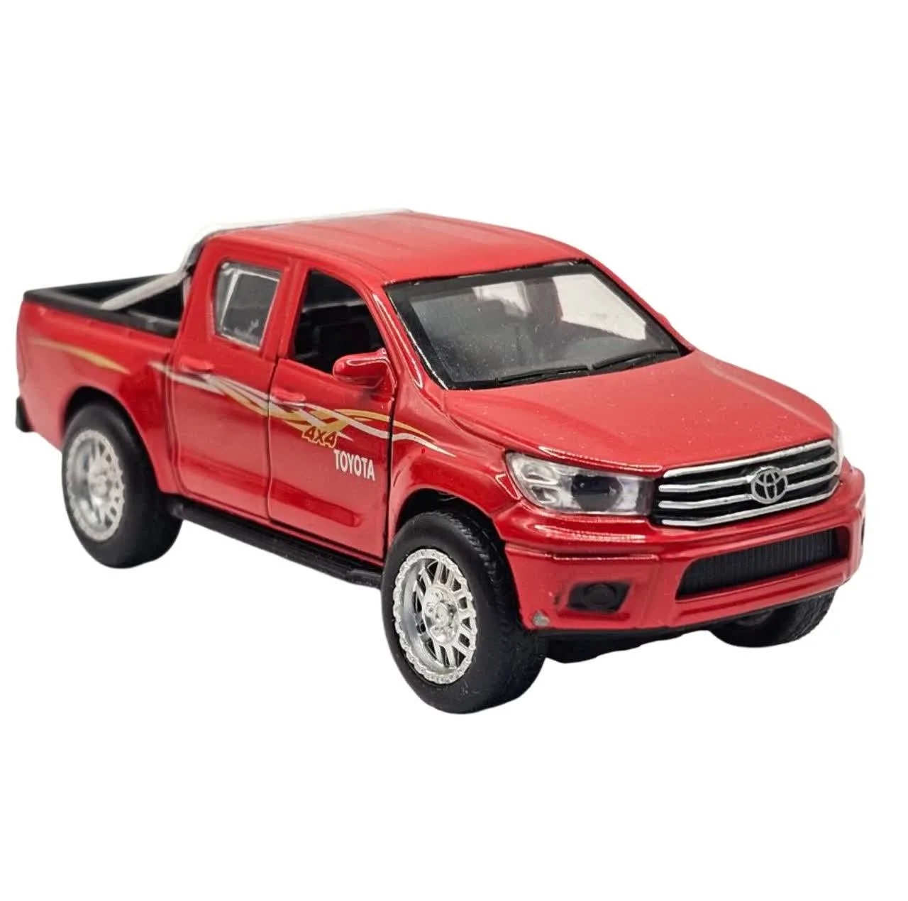 ماشین بازی ناب سل مدل تویوتا هایلوکس دو کابین فلزی چراغدار موزیکال کد Toyota Hilux Double Cab Metal with Lights& Musical
