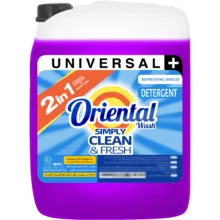 مایع لباسشویی ماشینی بنفش اورینتال مدل UNIVERSAL PLUS با رایحه لاوندر مناسب برای همه لباس ها حجم 10000 میلی لیتر