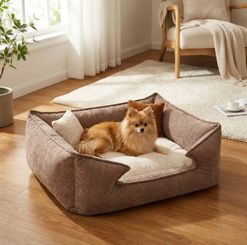 جای خواب سگ و گربه مدل لوکس دو رو تدی و شنل آشیان