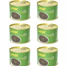 کنسرو قورمه سبزی بدون گوشت بهین – 450 گرم بسته 6 عددی