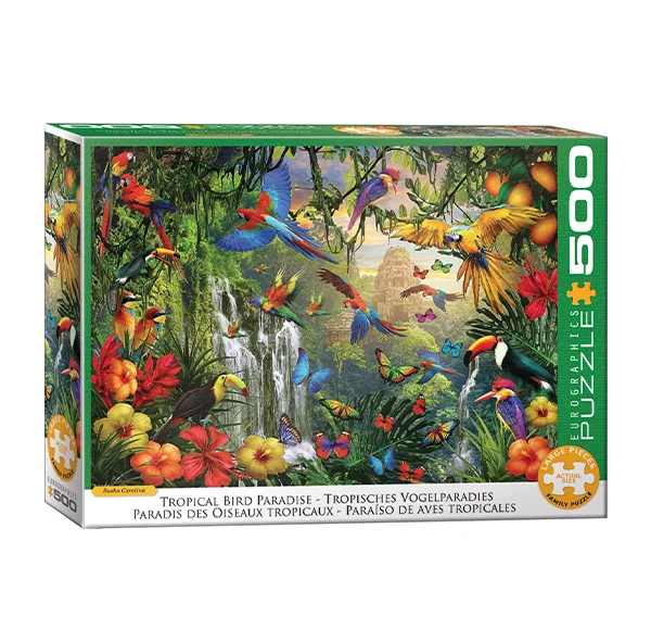 پازل 500 تکه یوروگرافیکس پازلز مدل Tropical Bird Paradise مناسب نوجوان و بزرگسال