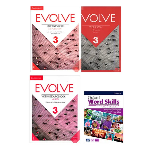 کتاب Evolve 3 و Oxford Word Skills Intermediate 2nd اثر جمعی از نویسندگان انتشارات دانشگاه کمبریج 4 جلدی
