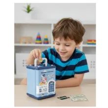 اسباب بازی مدل قلک رمز دار گاوصندوقی طرح فضا نورد اثر انگشتی کد SAFE.BOX-TRB
