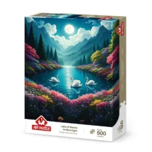 پازل 500 تکه آرت پازل مدل Lake of Swans in Moonlight كد 40509 مناسب نوجوان و بزرگسال
