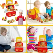 ست اسباب بازی آشپزخانه ناب سل مدل  کوله پشتی فست فود 37 تکه 37PCS FAMILY HAMBURGER CHILDREN HOUSE
