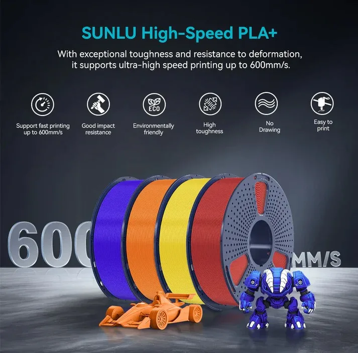 فیلامنت پرینتر سه بعدی سانلو مدل pla پلاس High Speed قطر 1.75 میلی متر وزن یک کیلوگرم