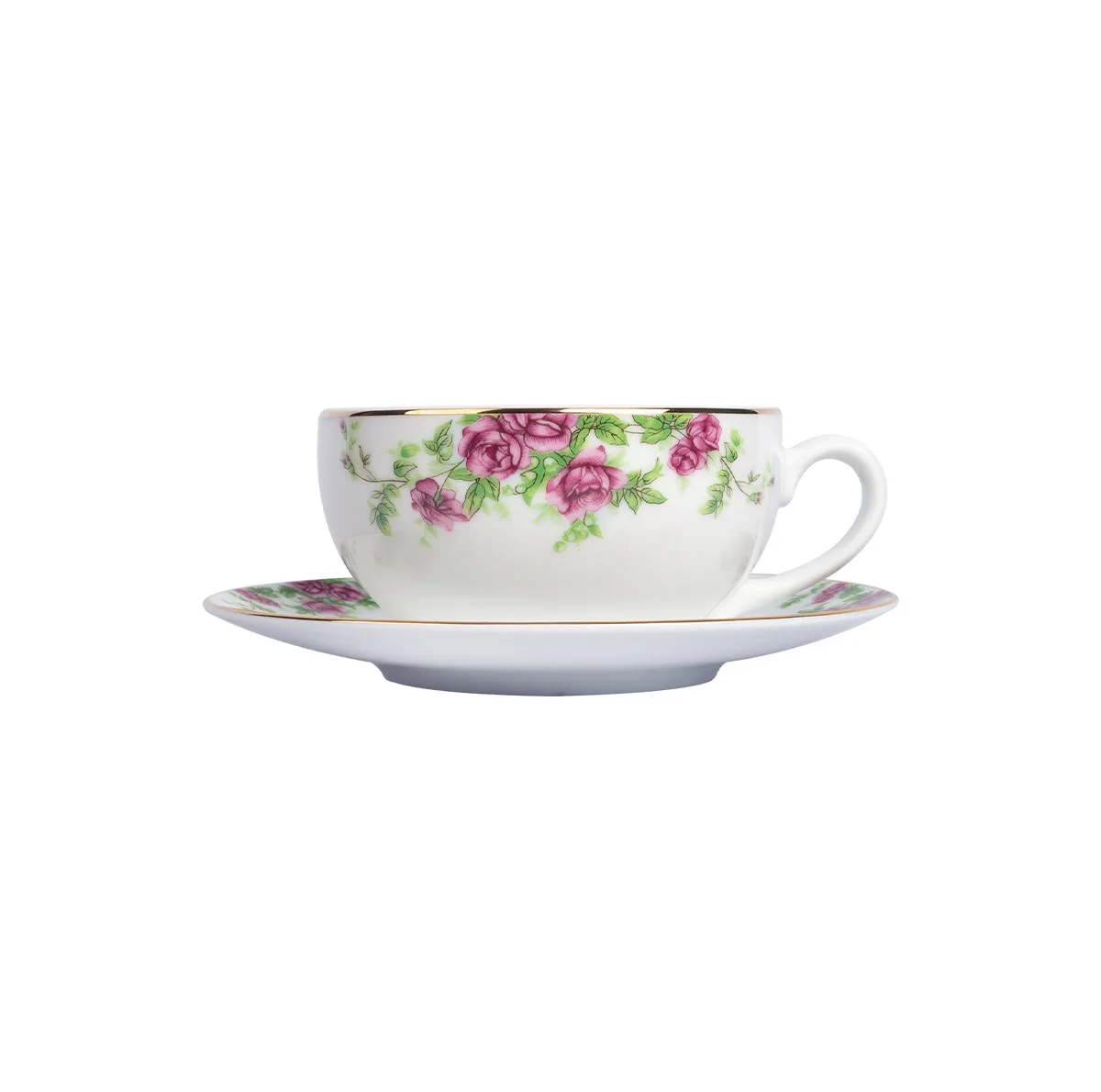 ست فنجان و نعلبکی 12 پارچه 6 نفره چینی زرین ایران مدل کاپوچینو ایتالیا اف 10 بیدگل درجه عالی