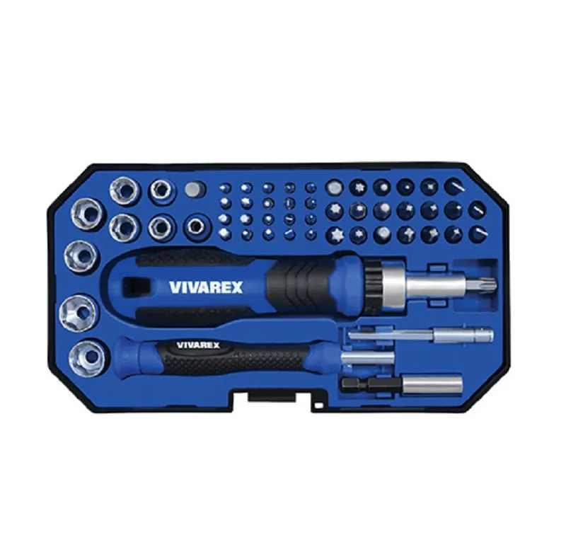 پیچ گوشتی جغجغه ای ساعتی و سری بکس ویوارکس مدل vr5565-sd مجموعه 55 عددی