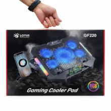 پایه خنک‌کننده لپ‌تاپ گیمینگ لوتوس مدل GF220-RGB دارای پنج عدد فن مناسب برای لپ تاپ‌های 14 تا 17 اینچی