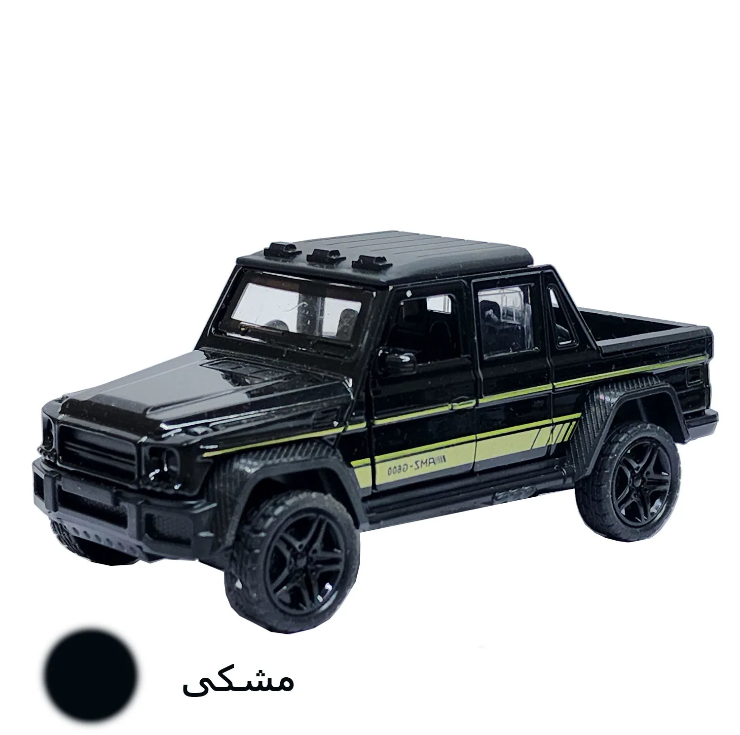 ماشین بازی فلزی آفرود بنز AMG با قابلیت حرکت عقبکش، در و صندوق بازشو، شبیهسازی دقیق مدل واقعی و کیفیت ساخت بالا