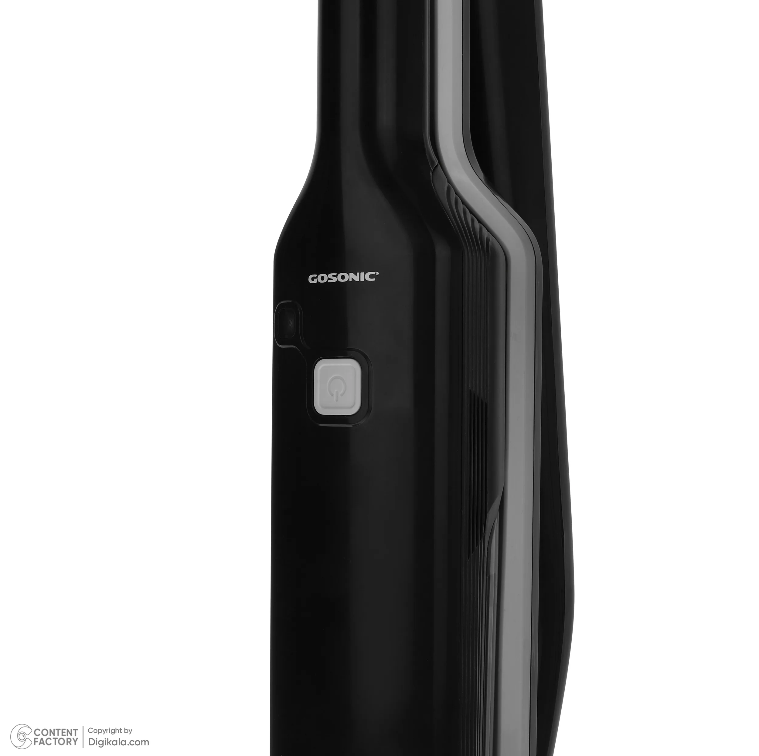 جارو شارژی عصایی گوسونیک مدل GSV-1123 با باتری لیتیوم-یونی 22.2 ولت و ظرفیت 2200 میلی‌آمپر‌ساعت، فیلتر HEPA، بدنه ترکیبی پلاستیک و فلز، وزن 2 کیلوگرم و طراحی سبک و مقاوم